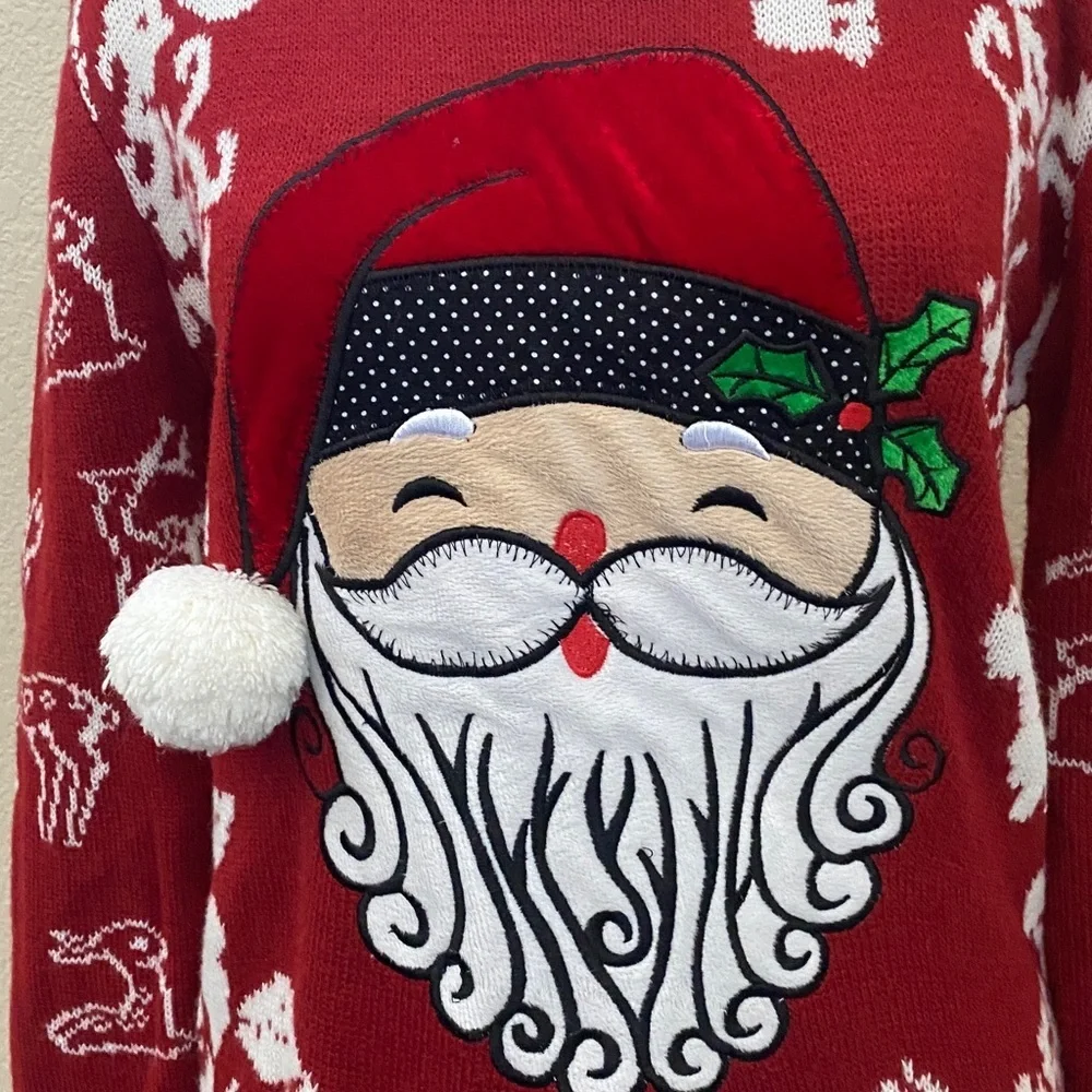 Festive Red Santa Sweater. Size S. Cute design!
